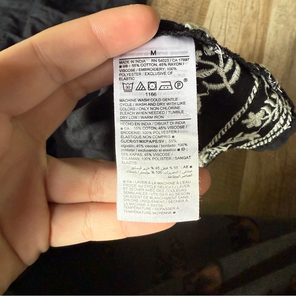 Old Navy Black Maxi Dress with White Floral Embroidery - Picture 3 of 3